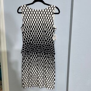 Donna Morgan Black and White Geometric Midi Dress